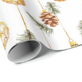 Honey Pine Cones Kerstmis Cadeaupapier (Rol Hoek)