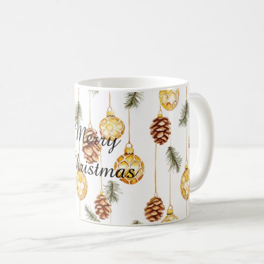 Honey Pine Cones Kerstmis Koffiemok (Voorkant rechts)