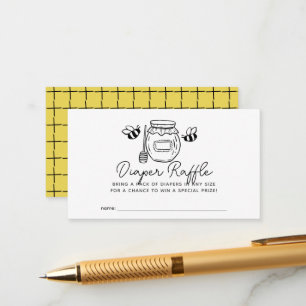 Honey Pot & Bijen Baby Shower Luier Raffle Ticket Informatiekaartje