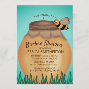 Honey Pot en Honey Bee Baby Shower Kaart