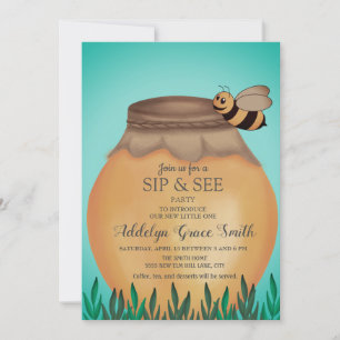 Honey Pot en Honeybee nippen Baby Shower Kaart