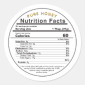 Honey Round Valeur nutritive modifiable Étiquette  (Devant)