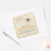 Honey Soap Shampoo Bar Yellow Antiek White Vierkante Sticker (Envelop)