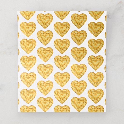 Honey topaz hart waterverf gast plaats kaarten (Binnenkant ongevouwen)