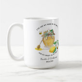 Honey w Cute Bees Lemon Floral n Foliage Koffiemok (Links)