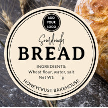 Honey Yellow Bakery Sourdough Bread Label Sticker