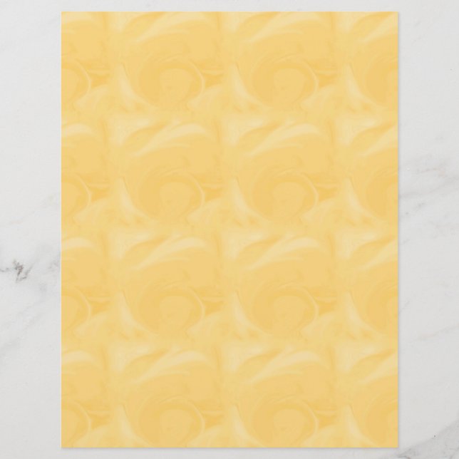 Honey Yellow Colour Swirl Pattern Scrapbook Paper (Voorkant)