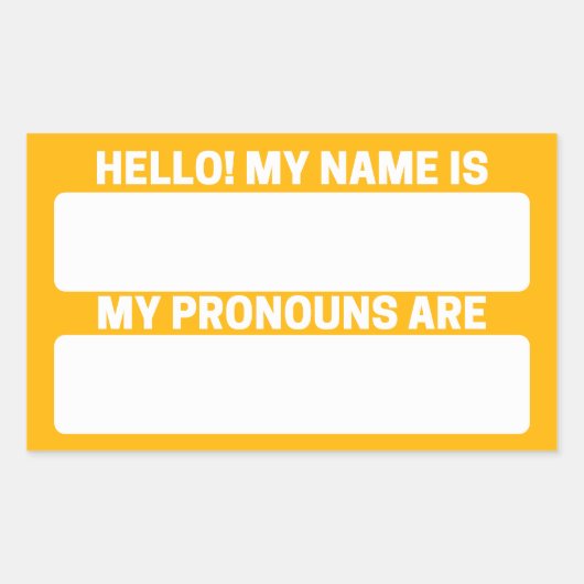 Honey Yellow Nom et Pronoun Étiquettes (Devant)