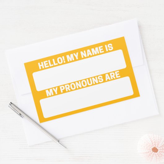 Honey Yellow Nom et Pronoun Étiquettes (Enveloppe)