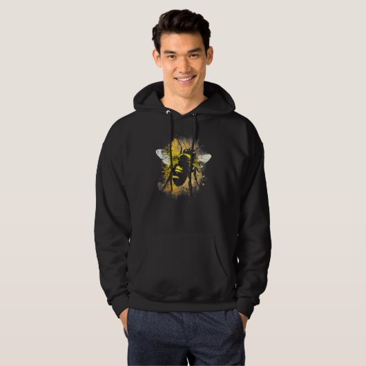 Honeybee and bumble bee for American hive beekeepe Hoodie (Voorkant volledig)