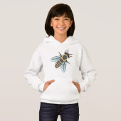 Honeybee (blanc) - Sweat à capuche pour fille (Devant entier)