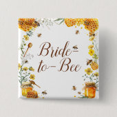 Honeybee Bride to Bee Baby shower Vierkante Button 5,1 Cm (Voorkant)