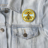 Honeybee Bumblebee Queen Bee | Gepersonaliseerd Ronde Button 5,7 Cm (In situ)