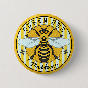 Honeybee Bumblebee Queen Bee    Gepersonaliseerd Ronde Button 5,7 Cm