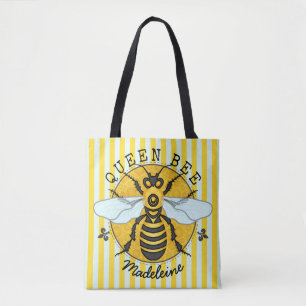 Honeybee Bumblebee Queen Bee Honey Stripes Aangepa Draagtas