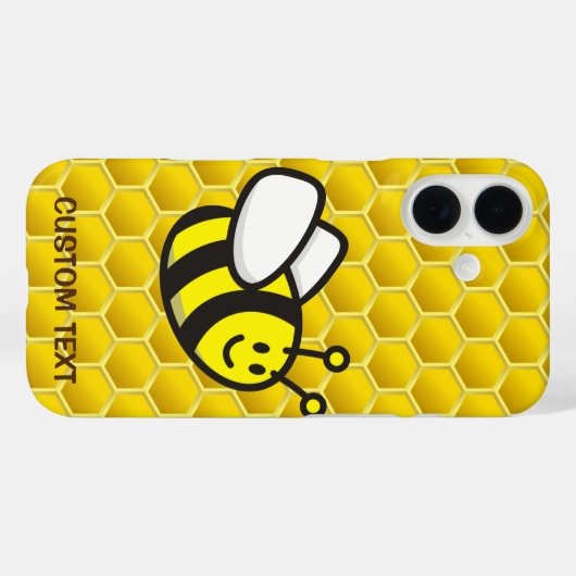Honeybee Cartoon iPhone Case (Achterkant (horizontaal))
