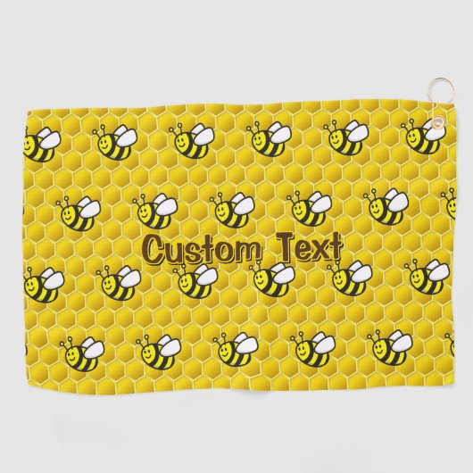 Honeybee Cartoon Pattern Golfhanddoek (Horizontaal)