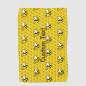Honeybee Cartoon Pattern Golfhanddoek (Voorkant)