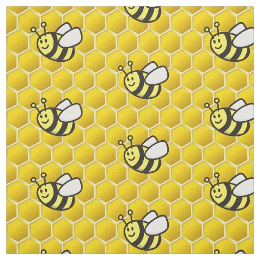 Honeybee Cartoon Pattern Stof (Swatch)