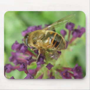 Honeybee en Purple Flowers Mousepad Muismat
