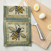 Honeybee Faux Quilt 2 Theedoek (Quarter Fold)