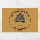 Honeybee Honey Jar Apiary Étiquette | Miel pur cru (Étiquettes simples)