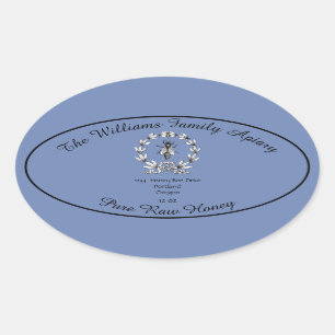 Honeybee Honey Jar Apiary Étiquette Miel pur cru