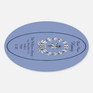 Honeybee Honey Jar Apiary Label Zuivere rauwe ho