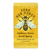Honeybee Honey Jar Apiary Labels | Honeycomb Bee (Voorkant)