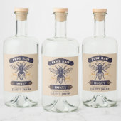 Honeybee Honey Jar Labels Honeycomb Bee Likeurfles Etiket (Flessen)