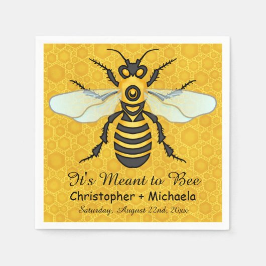 Honeybee Honeycomb Bee Wedding Theme Aangepast Servetten (Voorkant)