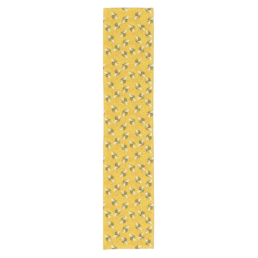 Honeybee Honeycomb Beehive Pattern Korte Tafelloper (Voorkant)