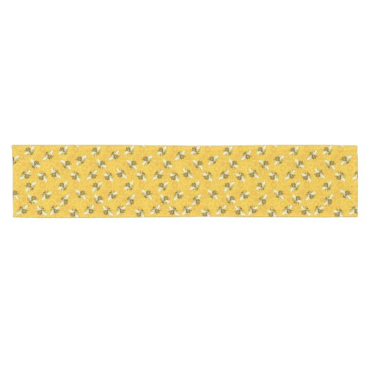 Honeybee Honeycomb Beehive Pattern Korte Tafelloper (Horizontaal)