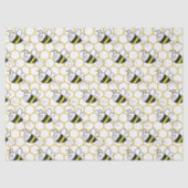 Honeybee Honeycomb Black Yellow White Pattern Tissuepapier (Voorkant)