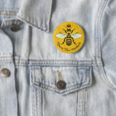Honeybee Honeycomb Bumble Bee Queen | Aangepaste n Ronde Button 5,7 Cm (In situ)