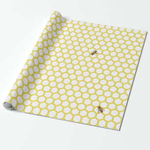 Honeybee Honeycomb Design Wrapping paper met bijen Cadeaupapier