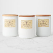 Honeybee Honeycomb Pure Local Honey Yellow Voedselcontainer Etiket (Flessen)