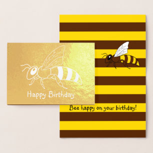 Honeybee Inverted Foil Birthday Card Folie Kaarten