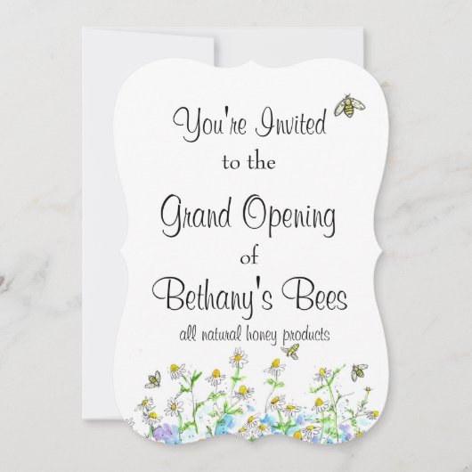 Honeybee Open House Custom Invitation Chamomile (Devant)