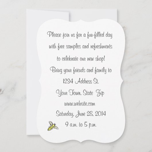 Honeybee Open House Custom Invitation Chamomile (Dos)