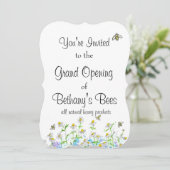 Honeybee Open House Custom Invitation Chamomile (Debout devant)