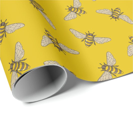 Honeybee Pattern Cadeaupapier (Rol Hoek)