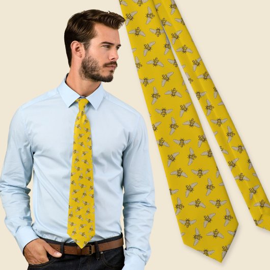 Honeybee Pattern Stropdas
