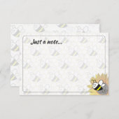 Honeybee Sunflower Drawing Custom Just a Note Notitiekaartje (Voorkant / Achterkant)