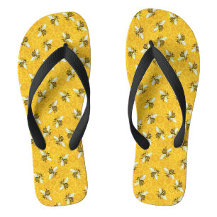 Honeybees Honeycomb Bumble Bee Hive Pattern Teenslippers