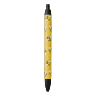 Honeybees Honeycomb Bumble Bee Hive Pattern Zwarte Inkt Pen