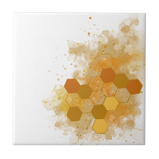 Honeycomb Alcohol Ink Tegeltje (Voorkant)