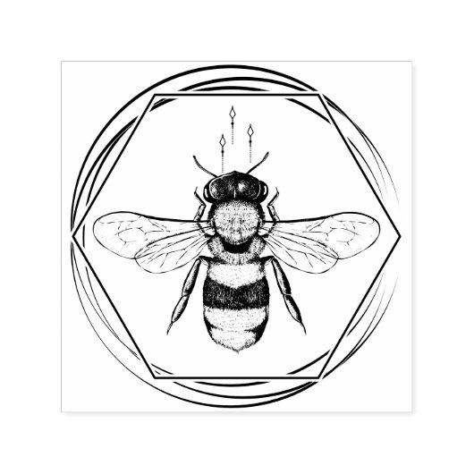 Honeycomb Apiary Skincare Tattoo Art bee Zelfinktende Stempel (Design)