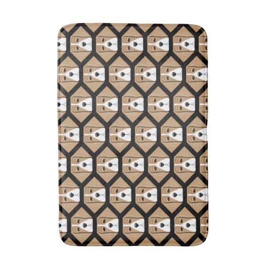Honeycomb Beagles Pattern Badmat (Voorkant Verticaal)