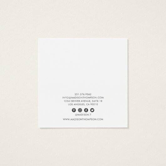 Honeycomb Bee Earring Display Vierkante Visitekaartjes (Achterkant)